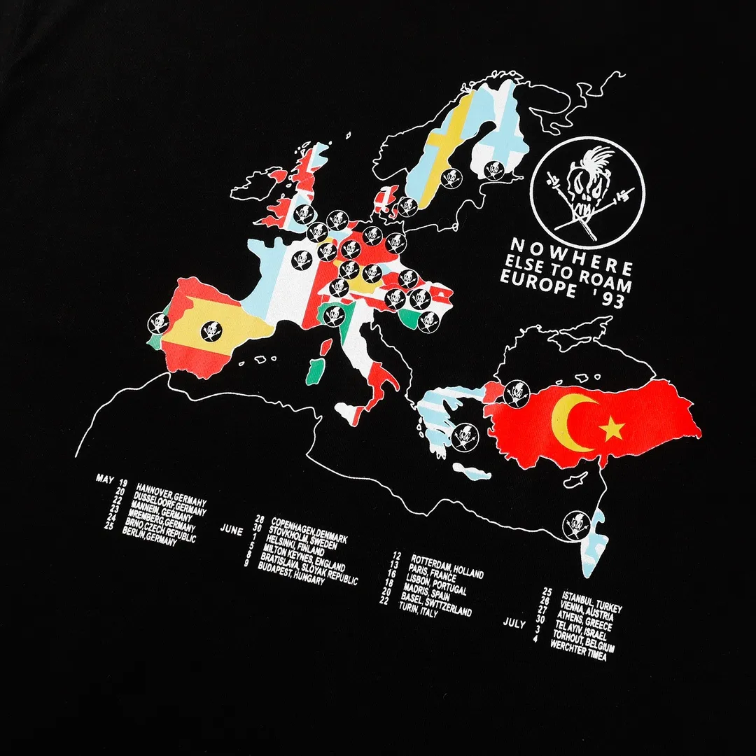 Saint Michael series retro trendy round neck short sleeves Model number: 3151P110 Color: black Size: S M L XL